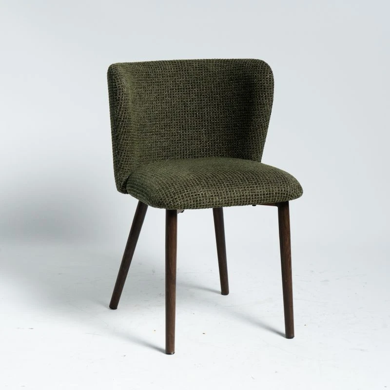 Retro Green Dining Chair nga adunay Heat Transfer Round Frame