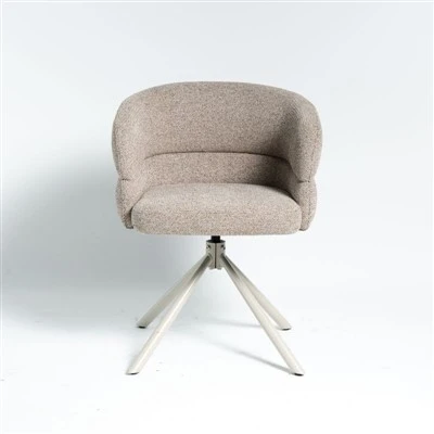 360℃Bearing Swivel Auto Return Beige Fabric Desk Chair